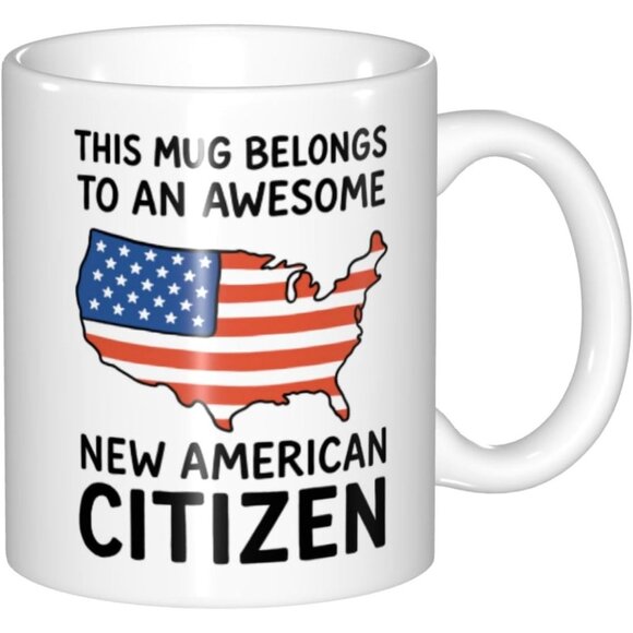Funny New American Citizen Coffee Mug - This Mug Belongs To An Awesome - Picture 1 of 6